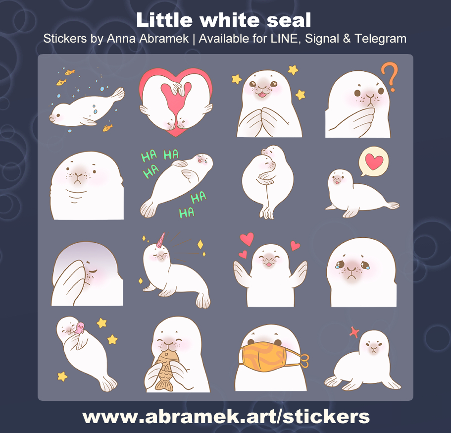 Littel white seal sticker preview