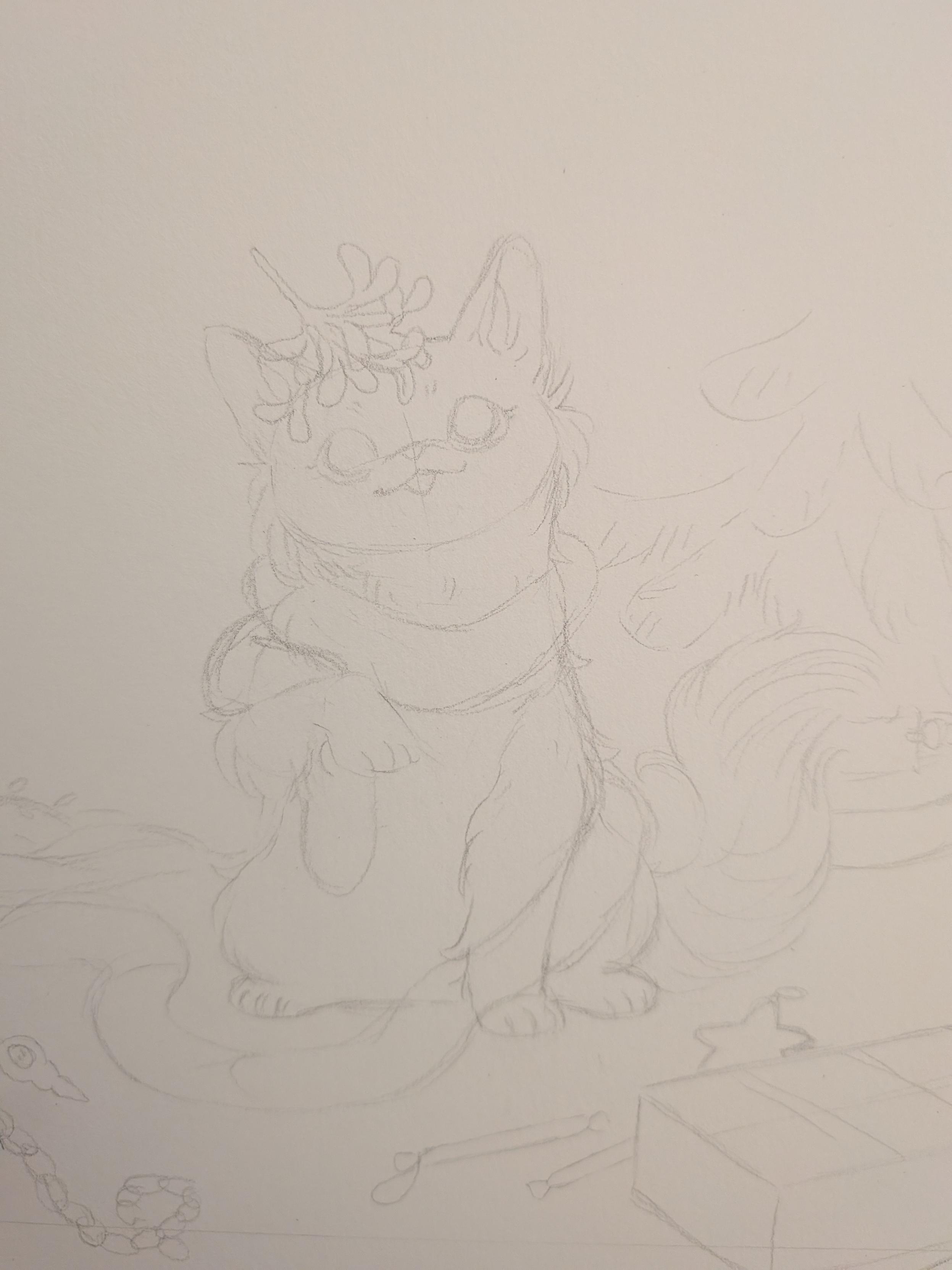 A close up photo of the sketch.