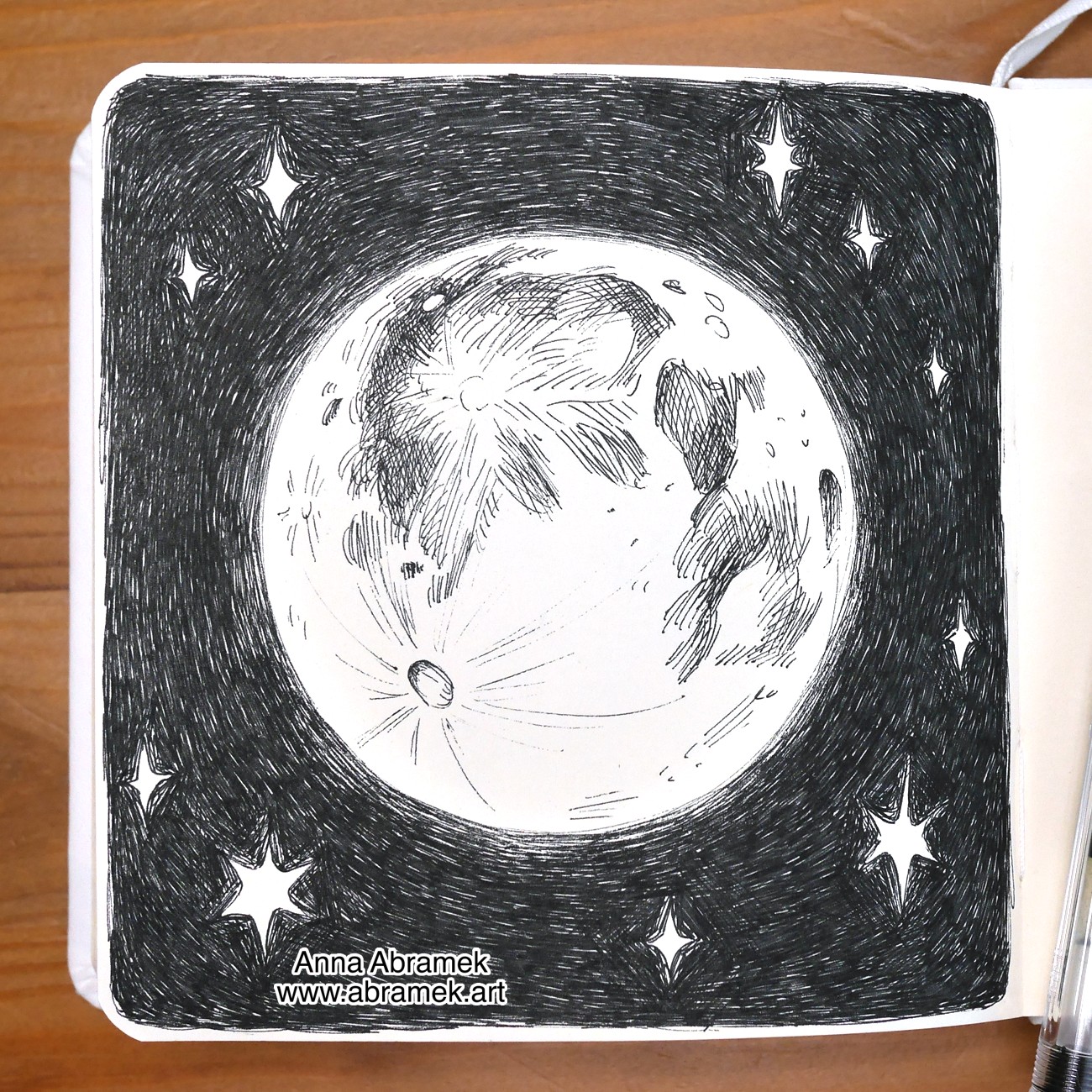 A pen drawing of Moon.
